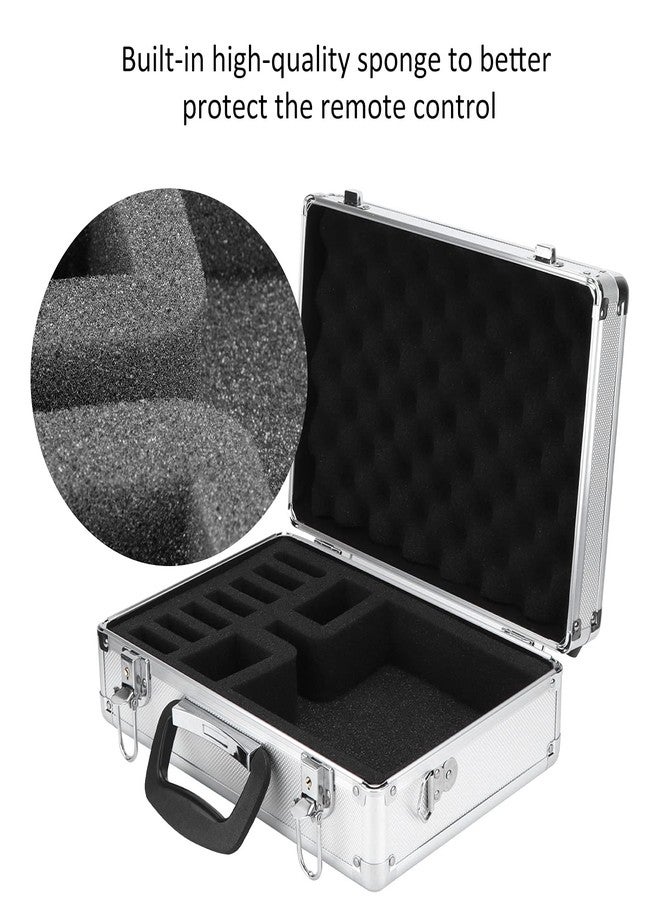 فوكتي حقيبة حمل جهاز الإرسال Fockety لأجهزة JR وFUTABA وFLYSKY، حقيبة يد صلبة محمولة من الألومنيوم لجهاز إرسال وحدة التحكم عن بعد RC، حقيبة جهاز إرسال طائرة RC فردية قائمة، فضي - Image 3